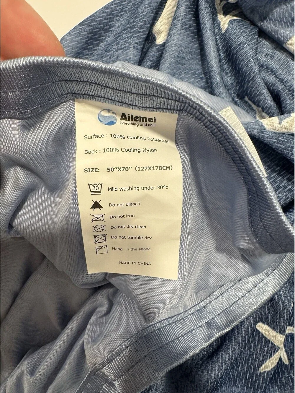 Ailemei Direct Cooling Blanket for Hot Sleepers, Double Sided Cold Effect 50x70